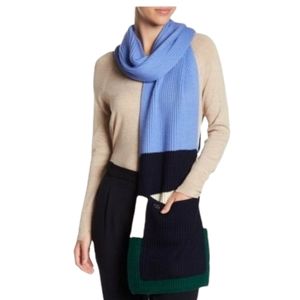 Tory Burch Gemini Link Striped Scarf W/ Pockets